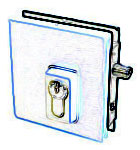 lock, high security corner, various key numbers, with cylinder protection. ELITE range, natural