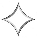 cabochon étoile, 5,1 X 5,1 cm