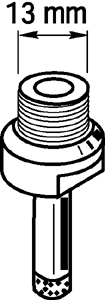 Bohrer mit Diamantbeschichtung, Anschluß: Ø 13 mm, Durchmesser: 22 mm
