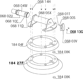 wheel-holder n°7, steel with Vitrum® N cutting wheel, 130° x 25