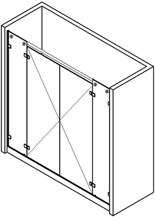 Duschewand capsi nische 2 festglasen 2GG180 verseifung parallel aluminium Edelstahl gebürstet