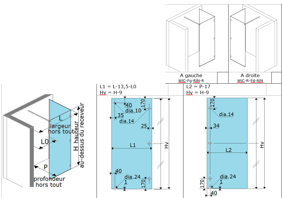 Duschewand WI Ecke 2 Festflaser Vesteifung quadtratisch aluminium Edelstahl poliert