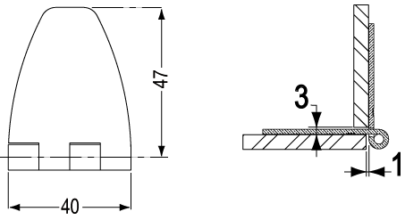 lock without cut-out, different key numbers, chromed