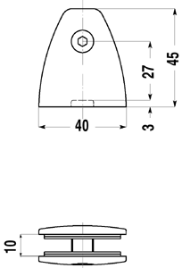 support with catch, length 20 cm, chrome