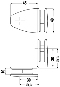 self-closing hinge reversi wall th.8 metal x2 gilded aluminium