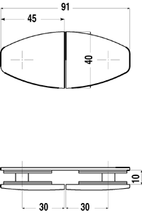 clip with counterplate venus gl/gl.180   matt chromed  brass