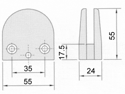 pinces pour séparation  A.S. à contreplaque 55 x 55 mm  talon plat en vrac x 14 pcs zamak  chromé mat