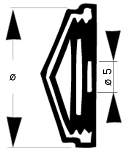 Marmorrosetten, rund-konischer Kopf Ø 20 mm, Messing verchromt