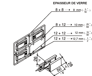 kit shower screen capsi niche 1 door WG 1 door WG anodised aluminium BSS effect
