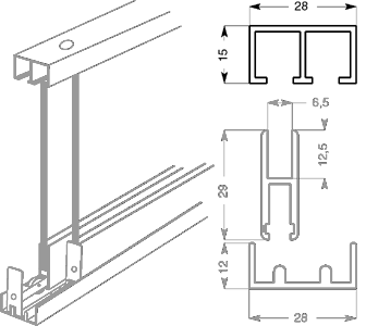 Poignée simple inox Ø35; 951 à 1950
