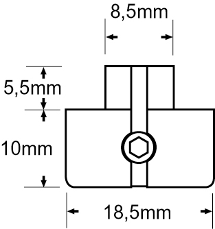 taquet double pour tablette jusqu' à 10 mm (sur demande)