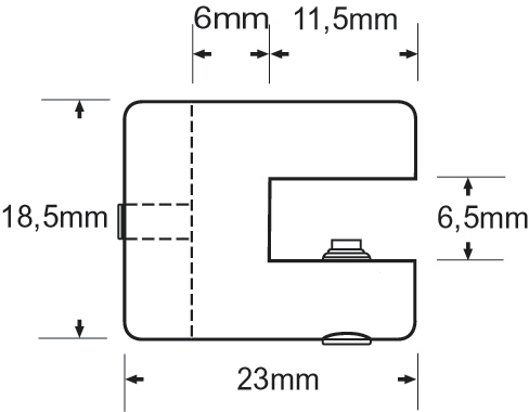 Türrahmenprofil    A.S. 55x50x6500   Aluminium Edelstahl gebürstet