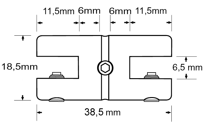 Haltestift für Platte bis zu 6 mm Dicke (auf Anfrage)