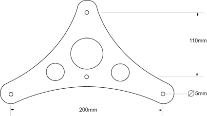 taquet double pour tablette jusqu' à 10 mm (sur demande)