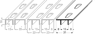 Plattenträger, Länge 5 cm, verchromt