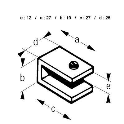 pinces fixes vissées en laiton, doré, e=12