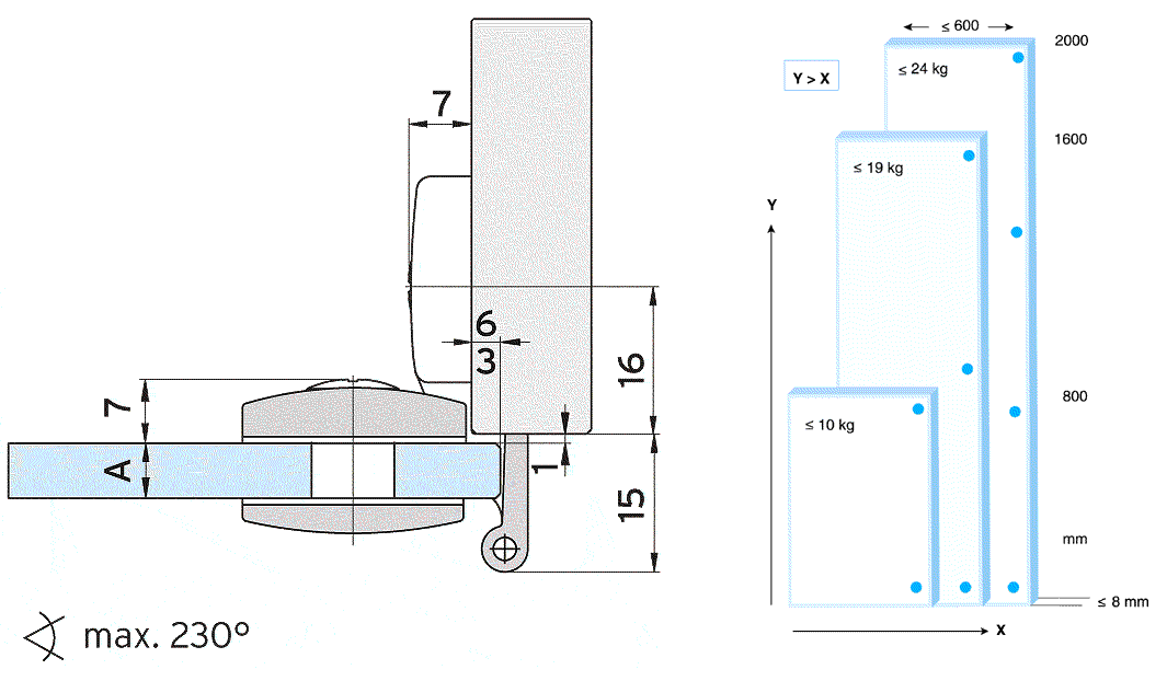 Hakengriff, rund, silberfarben