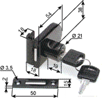 hinge with shaft pivot, upper level, gold plated