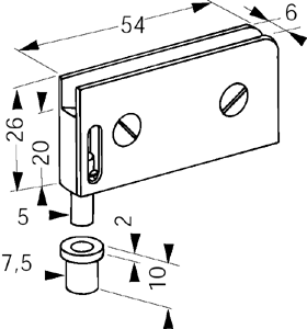 Zusätzlicher Bausatz zur elektromagnetischen Verriegelung eloxiert naturfarben SECURITRACK