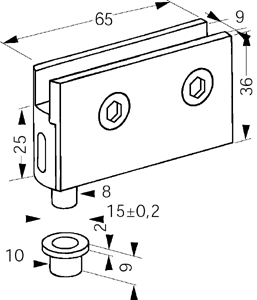 entretoise supplémentaire pour poignée double Ø 25 mm