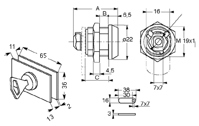 Abstandplatte  60x60x5mm