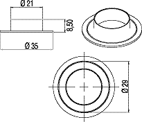 ADSLIDE - Stop for rail Ø 25mm, brushed stainless steel
