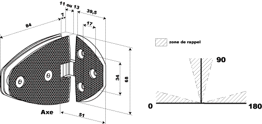 pince à contreplaque venus mur/gl équerre  laiton  doré