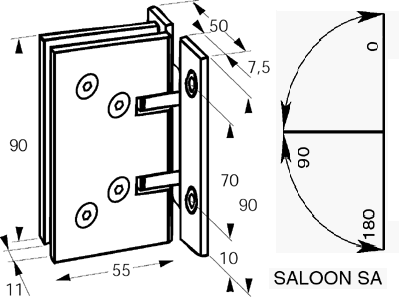 floor/ceiling lock system Adlock(on request