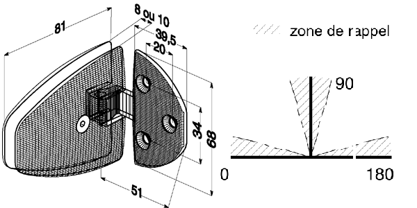 charnière à indexage venus gl/gl.135 ép.8 x2 laiton blanc