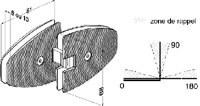 charnière à indexage venus mur/gl ép.6 x2 laiton chromé mat