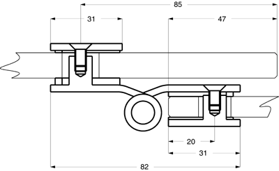 flat section profil capsi 38x5x2140 not drilled  chromed