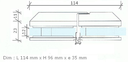 hinge  A.S. gl/gl.180 outside 316L   polished stainless steel
