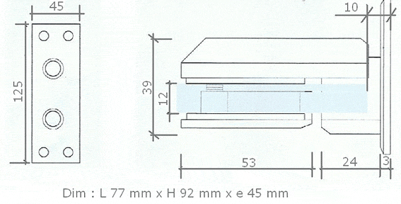 Cam lock 65x36 without cylinder chromed