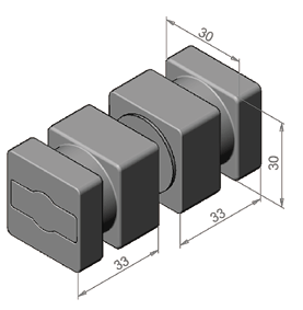 Cam lock 40x40 keyed alike nb 1 without key, mat chromed