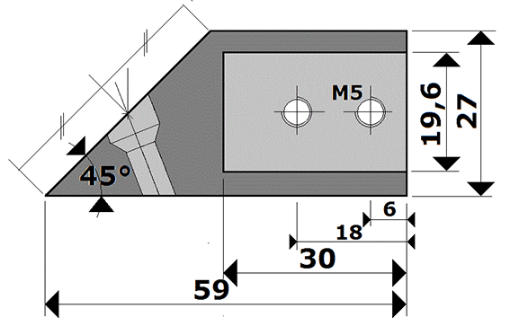 charnière à indexage venus mur/gl ép.6 x2 laiton chromé mat