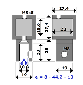charnière à indexage venus mur/gl ép.6 x2 laiton chromé mat
