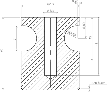 Scheibenheberknopf, einfach, Ø 16 mm, vernickelt satin