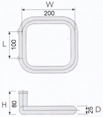 handles - Square - Polished stainless steel