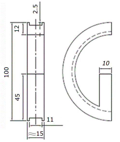 Untere einziehbare Türdichtungen, Länge der Dichtung: 1084 mm, für alle Dicken