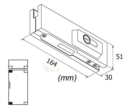 Doppelgriff Ile de Bréhat, Blasenrohr farblos, Halterung aus Messing goldfarben