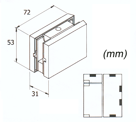 Abnehmbares Schloß AS, verschiedenen Kombinationen, verchromt