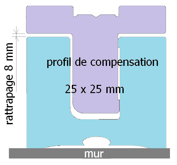 charnière à indexage venus mur/gl ép.6 x2 laiton chromé mat