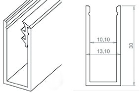 lock, high security corner, various key numbers, with cylinder protection. ELITE range, natural