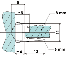 Poignée adlock simple dia.25 H