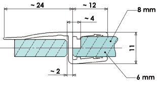 additionalkit for electromagnetic lock natural anodised SECURITRACK