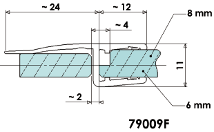 additionalkit for electromagnetic lock natural anodised SECURITRACK