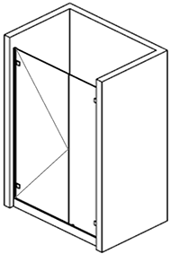 shower screen capsi niche 1 fixed WG 1 door GG180 45deg stiffener anodised aluminium BSS effect