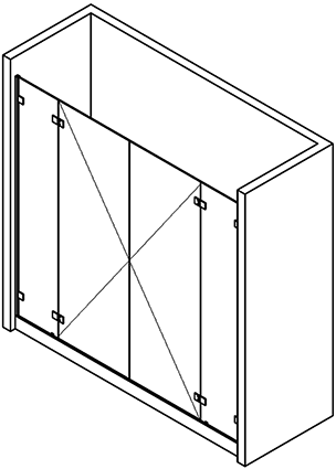shower screen capsi niche 1 fixed 2GG 1 fixed anodised aluminium BSS effect