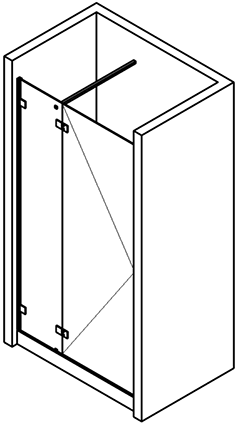 shower screen capsi niche 1 fixed 2GG 1 fixed anodised aluminium BSS effect