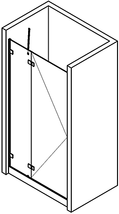Set Duschewand capsi nische 1 festglas 1 Tür GG180 verseifung 45grad aluminium Edelstahl gebürstet
